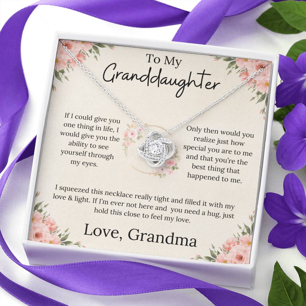 To My Granddaughter Endless Love - Love Knot Necklace - From Grandma