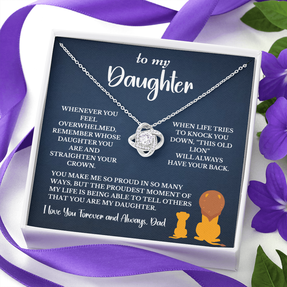This Old Lion & His Princess – Dad to Daughter Love Knot Necklace