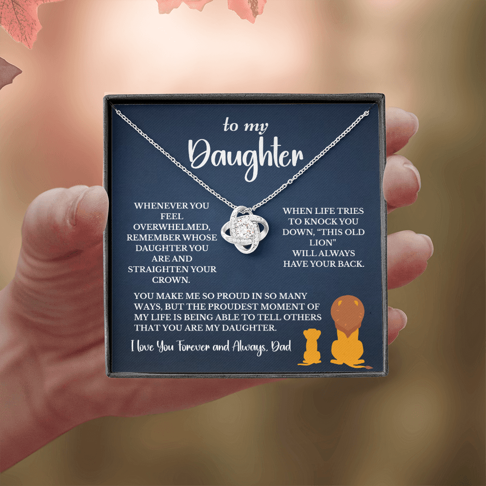 This Old Lion & His Princess – Dad to Daughter Love Knot Necklace