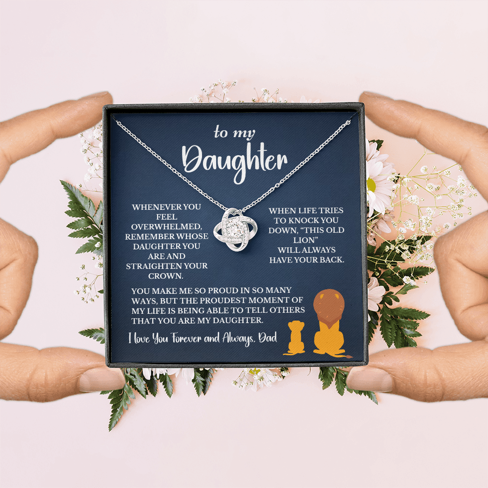 This Old Lion & His Princess – Dad to Daughter Love Knot Necklace