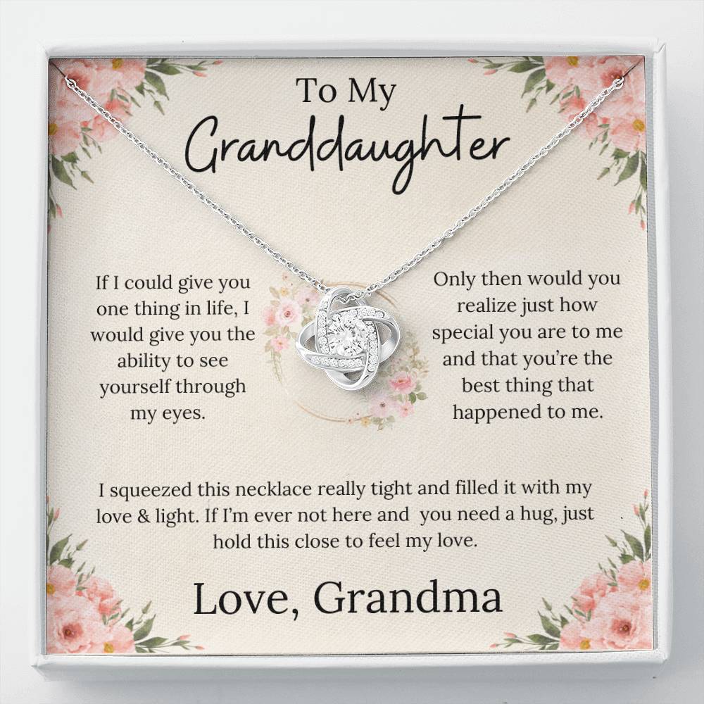 To My Granddaughter Endless Love - Love Knot Necklace - From Grandma