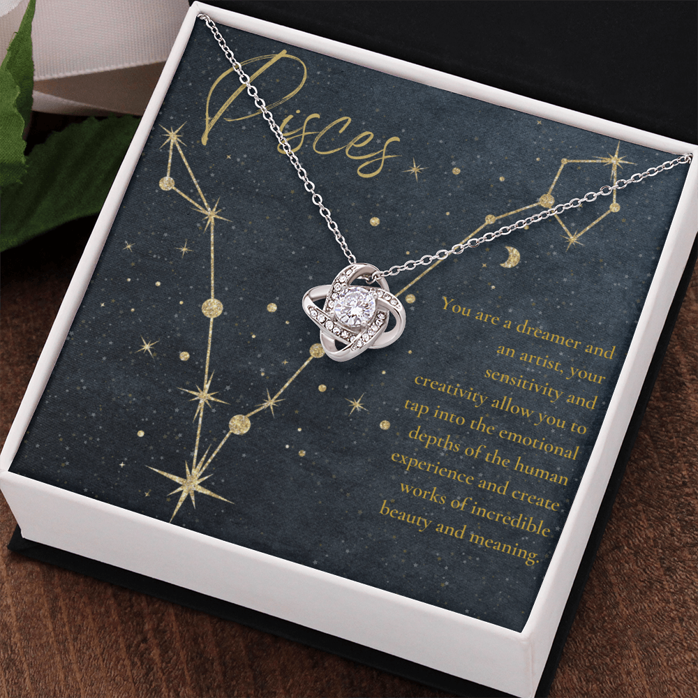 Pisces Zodiac Love Knot Necklace