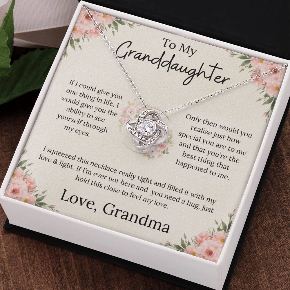 To My Granddaughter Endless Love - Love Knot Necklace - From Grandma