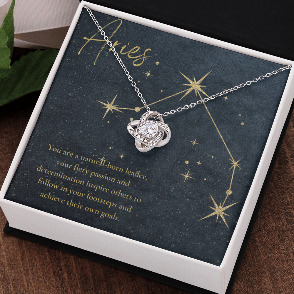 Aries Zodiac Love Knot Necklace