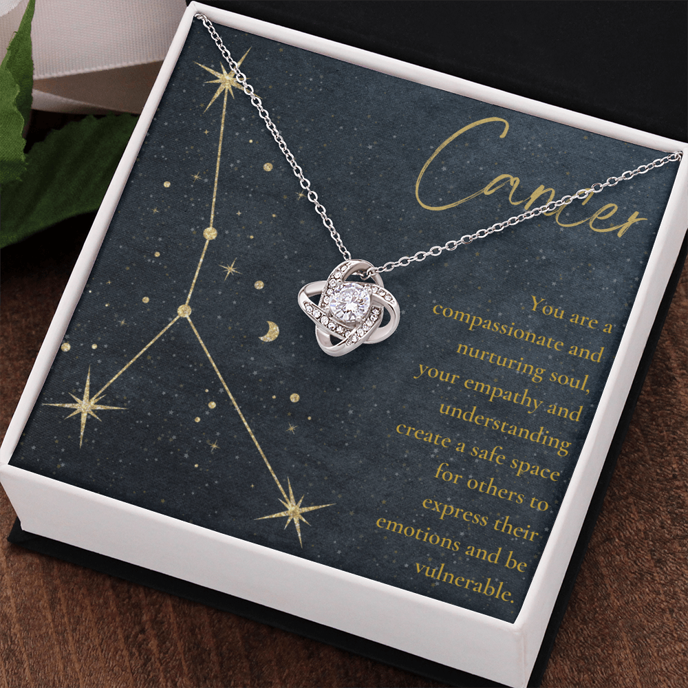 Cancer Zodiac Love Knot Necklace