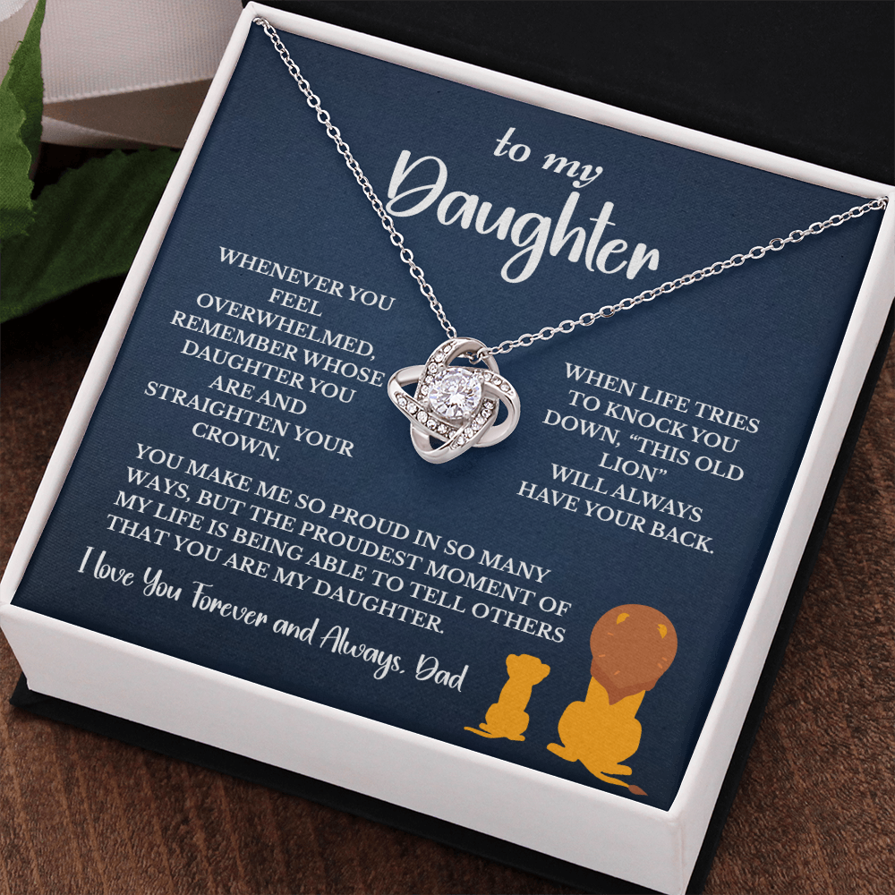 This Old Lion & His Princess – Dad to Daughter Love Knot Necklace