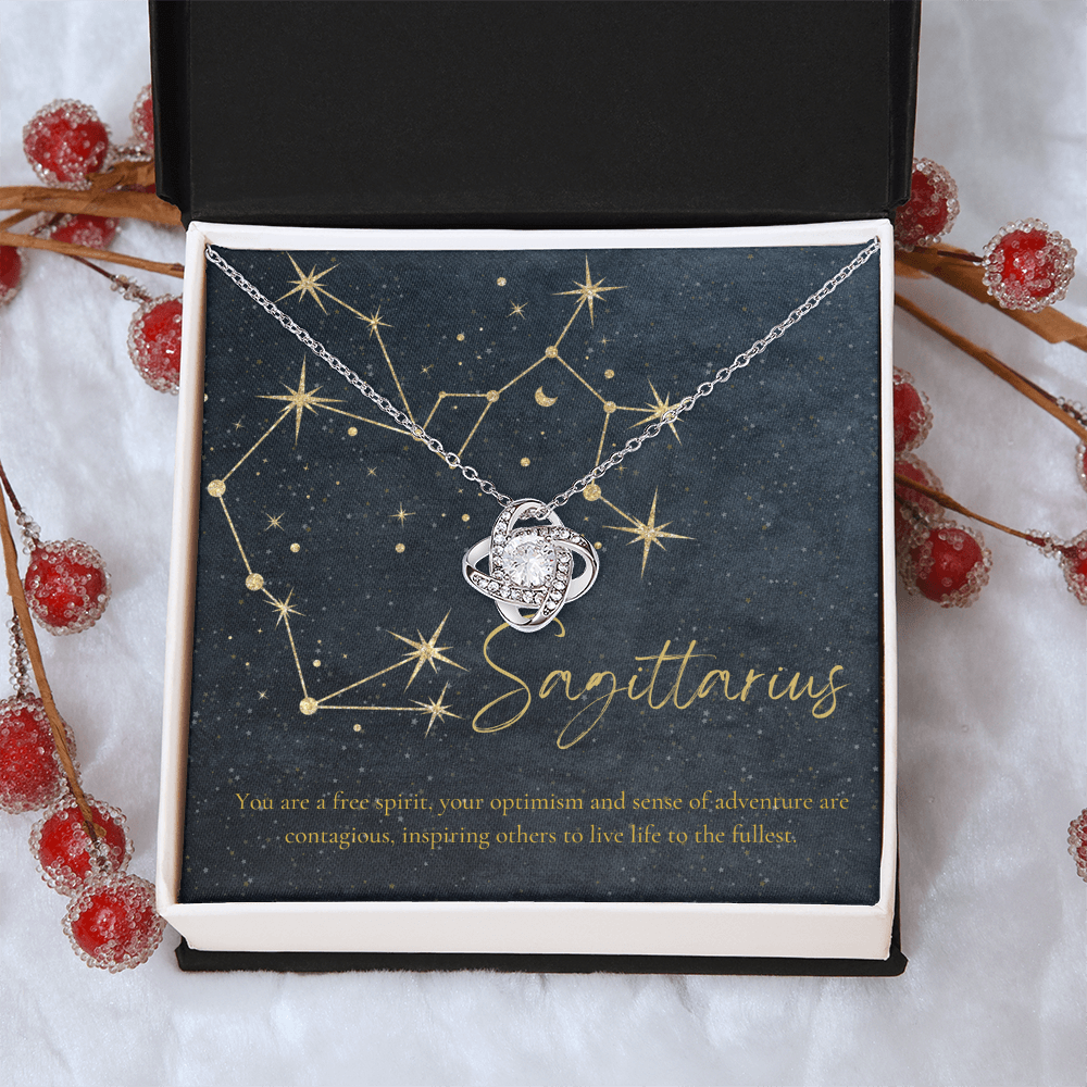 Sagittarius Zodiac Love Knot Necklace