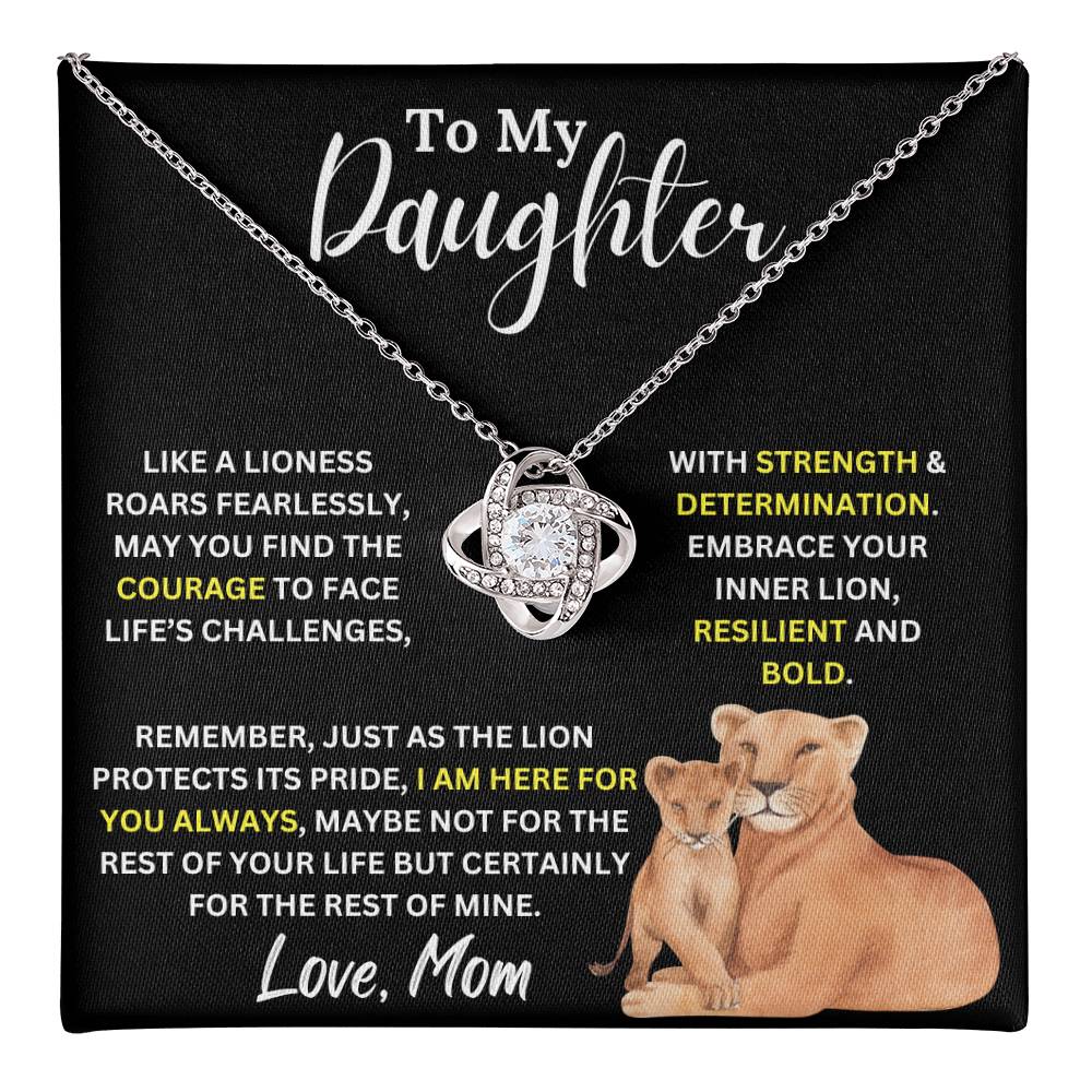 "Lioness Strength" Love Knot Necklace - A Mother’s Courageous Love