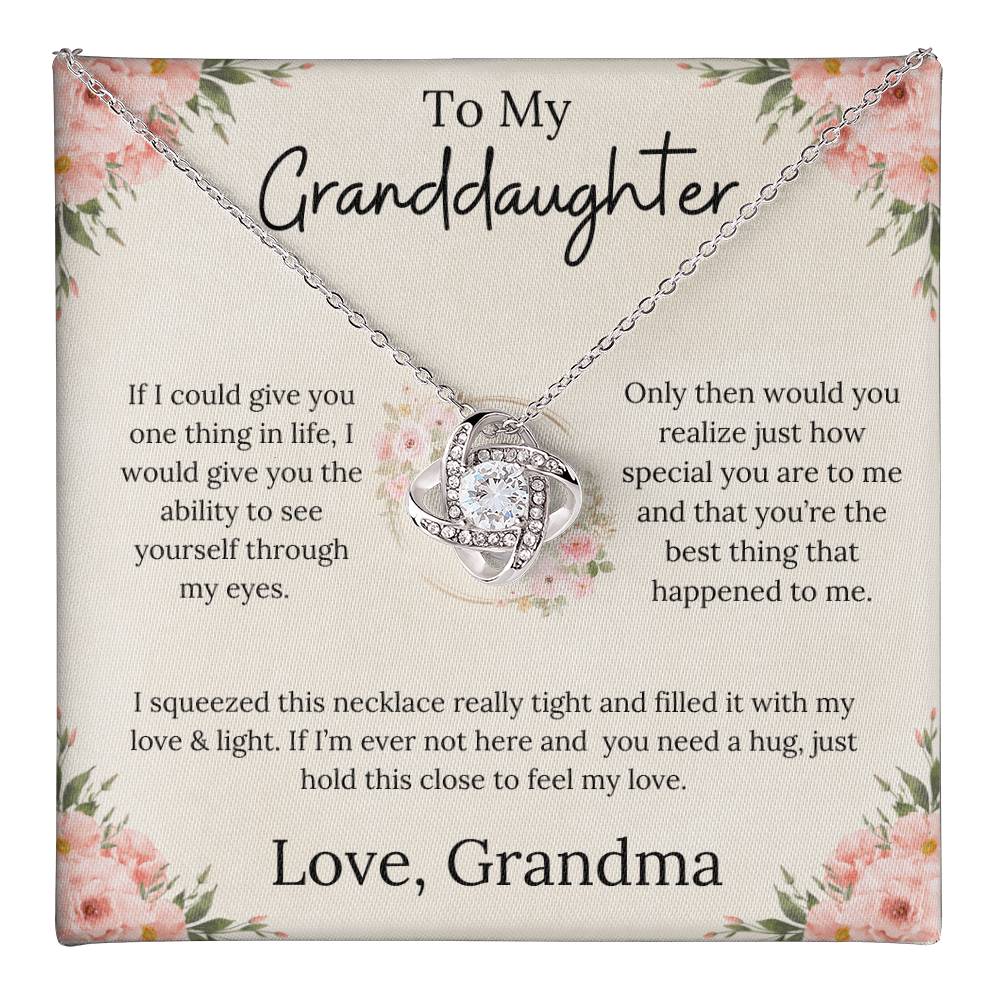 To My Granddaughter Endless Love - Love Knot Necklace - From Grandma