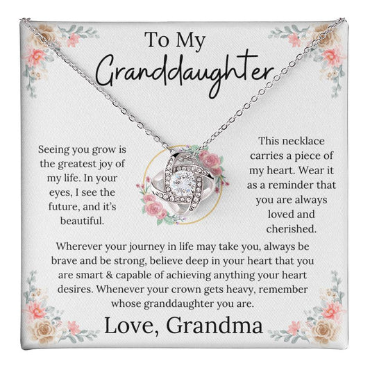 To My Granddaughter Love Knot Necklace