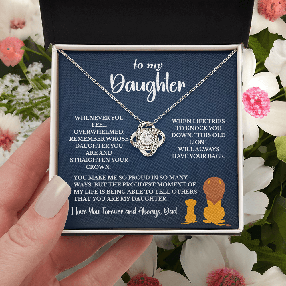 This Old Lion & His Princess – Dad to Daughter Love Knot Necklace