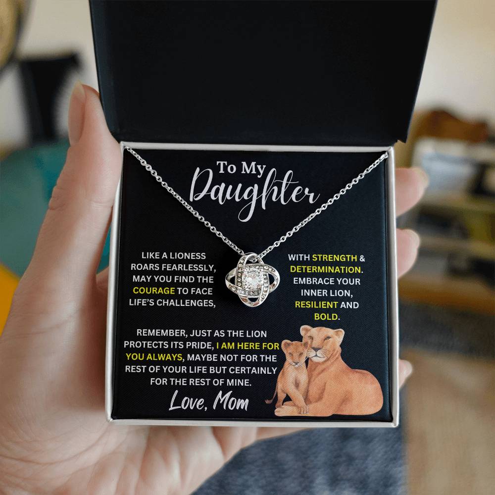 "Lioness Strength" Love Knot Necklace - A Mother’s Courageous Love