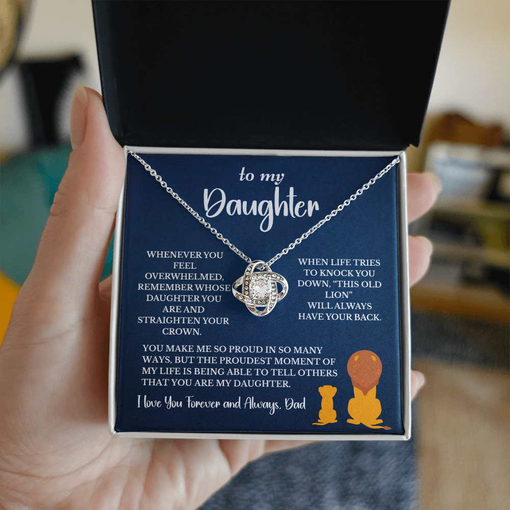This Old Lion & His Princess – Dad to Daughter Love Knot Necklace