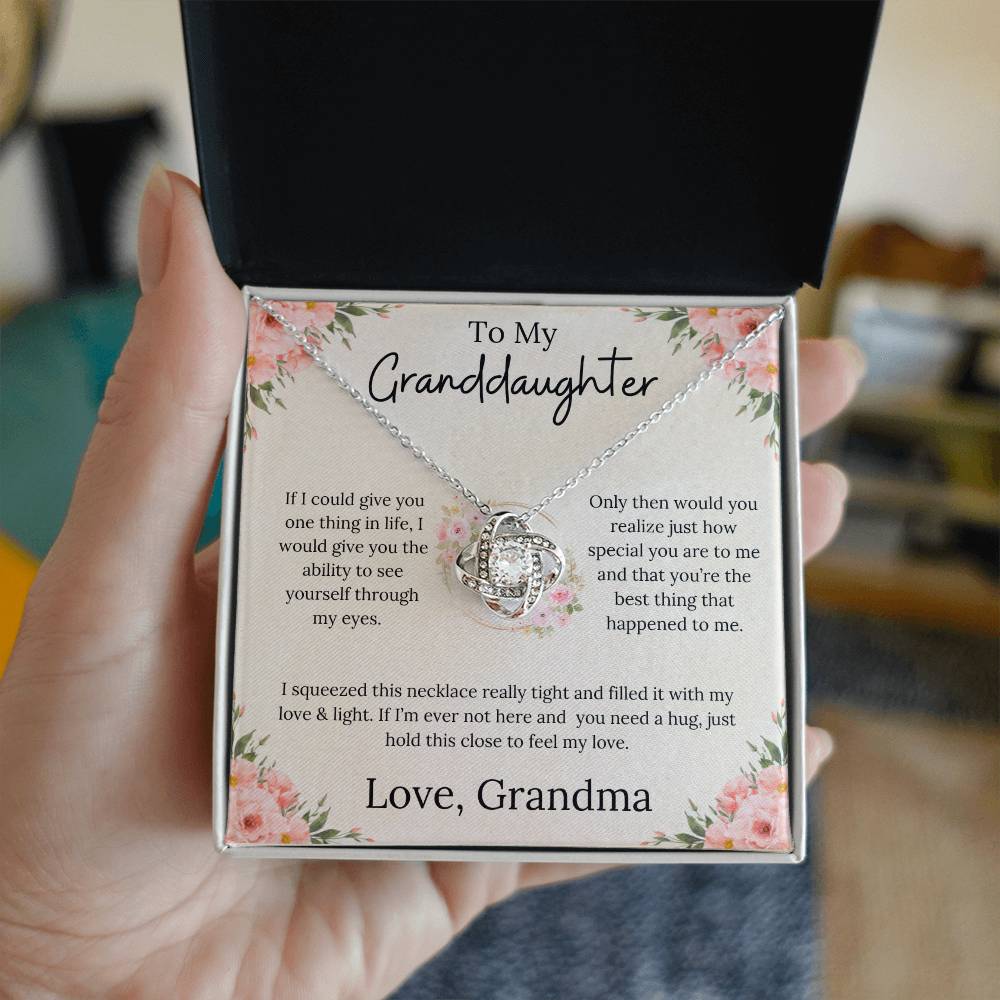 To My Granddaughter Endless Love - Love Knot Necklace - From Grandma