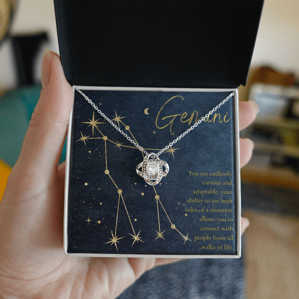 Gemini Zodiac Love Knot Necklace