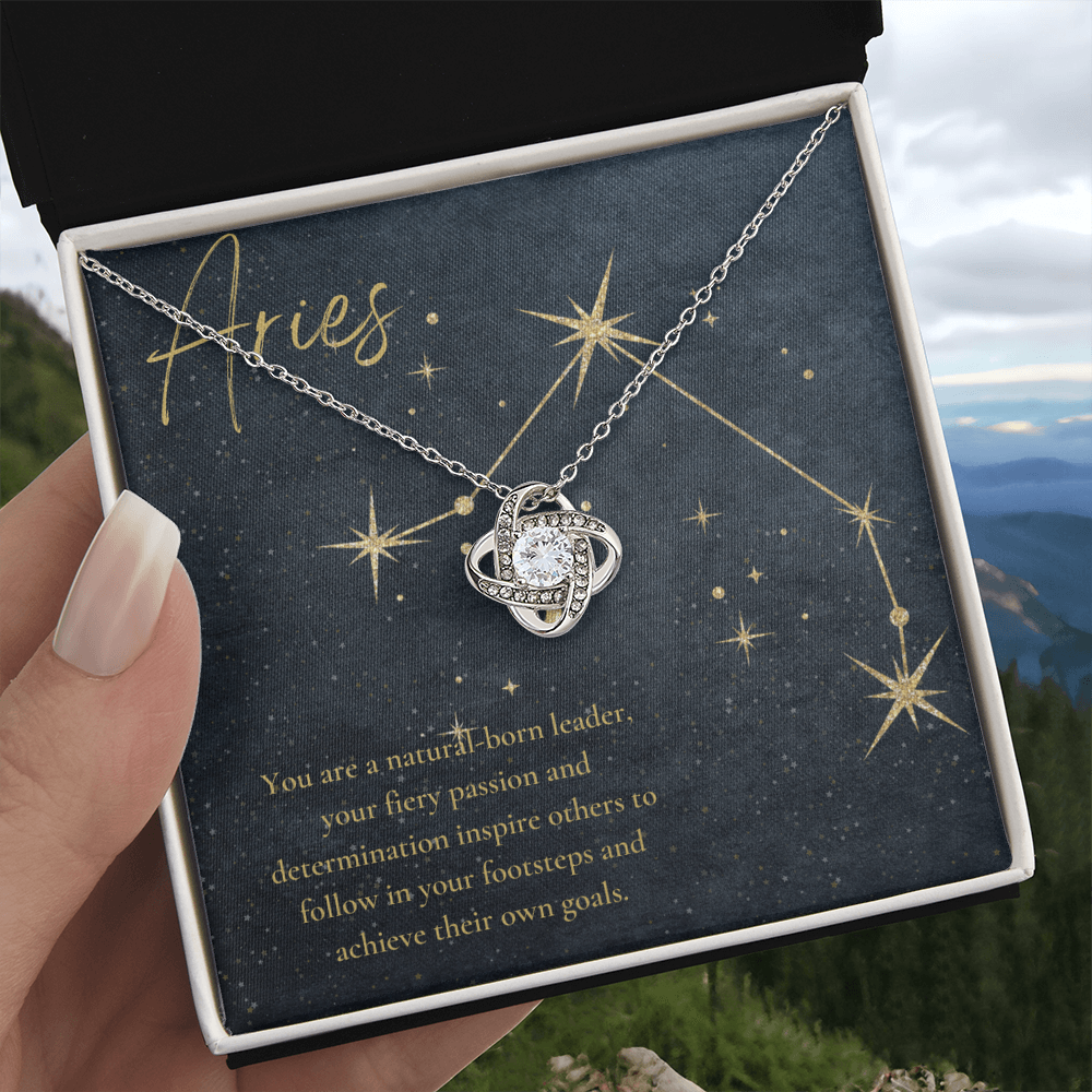 Aries Zodiac Love Knot Necklace