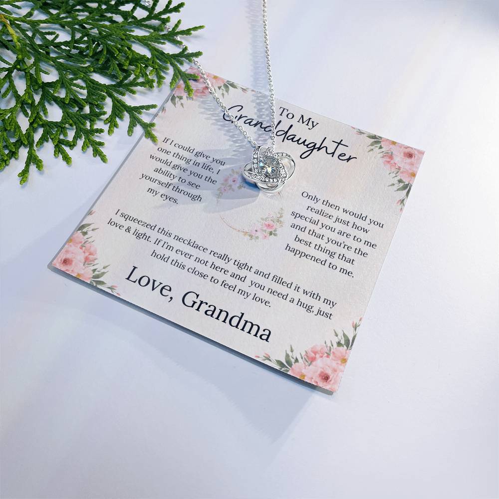 To My Granddaughter Endless Love - Love Knot Necklace - From Grandma