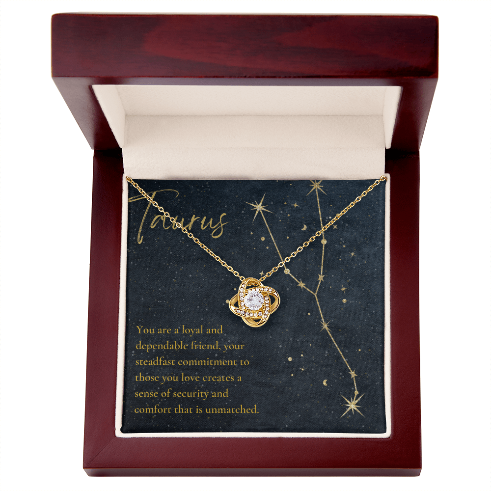 Taurus Zodiac Love Knot Necklace