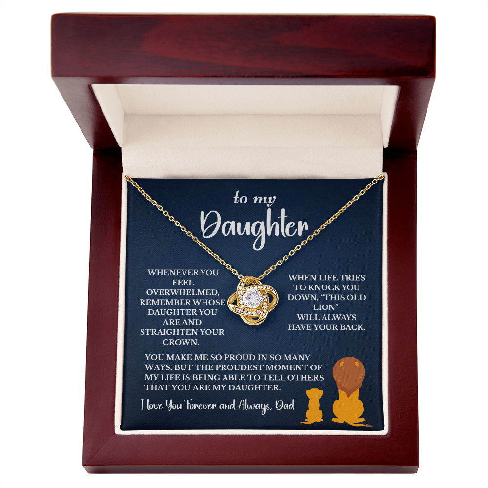 This Old Lion & His Princess – Dad to Daughter Love Knot Necklace
