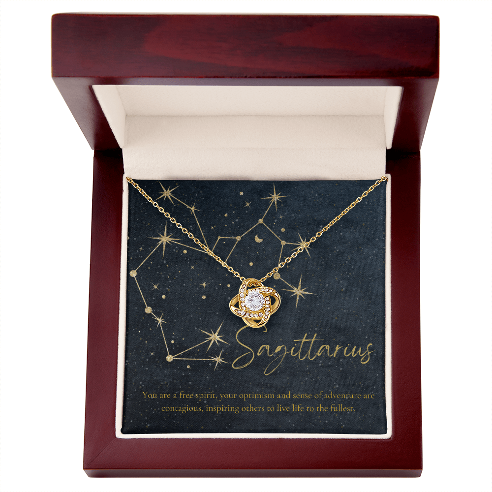 Sagittarius Zodiac Love Knot Necklace