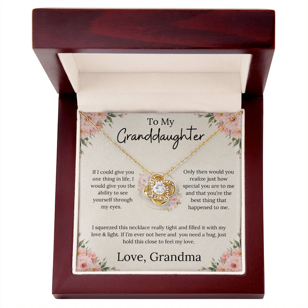 To My Granddaughter Endless Love - Love Knot Necklace - From Grandma