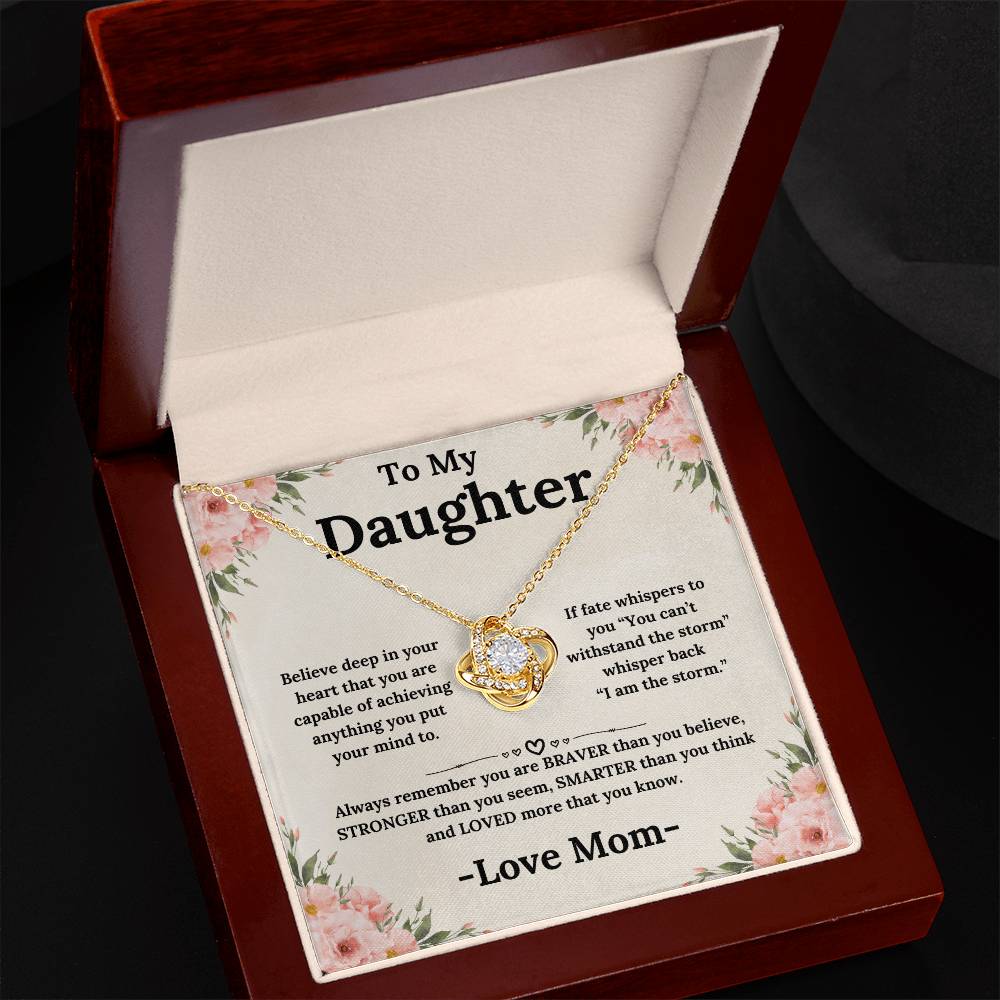 To My Daughter Necklace From Mom Always Remember Love Knot Necklace