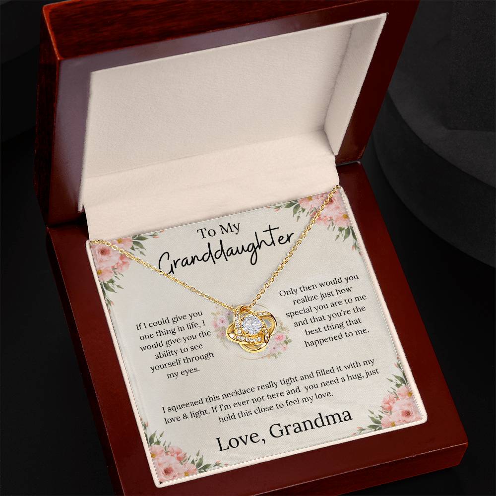 To My Granddaughter Endless Love - Love Knot Necklace - From Grandma