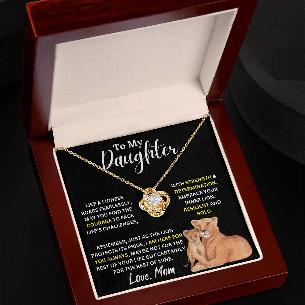 "Lioness Strength" Love Knot Necklace - A Mother’s Courageous Love