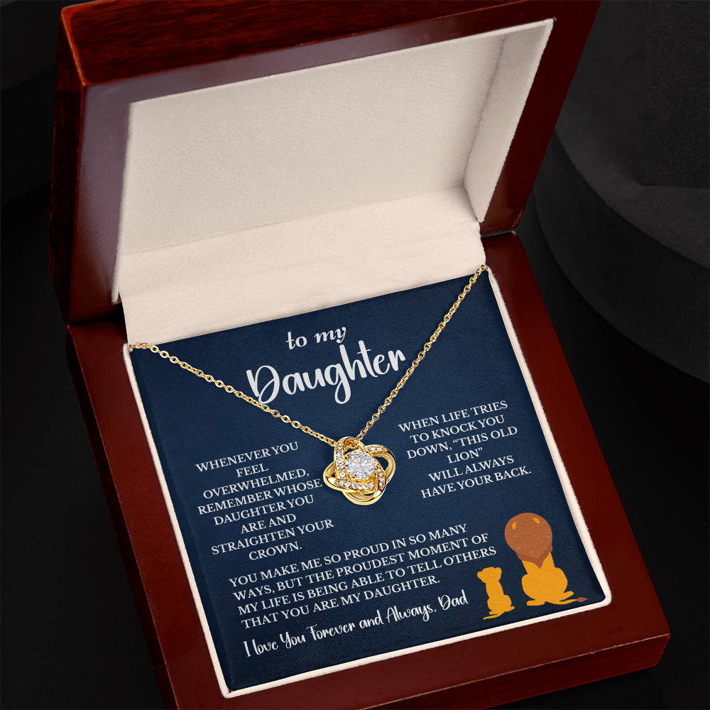 This Old Lion & His Princess – Dad to Daughter Love Knot Necklace