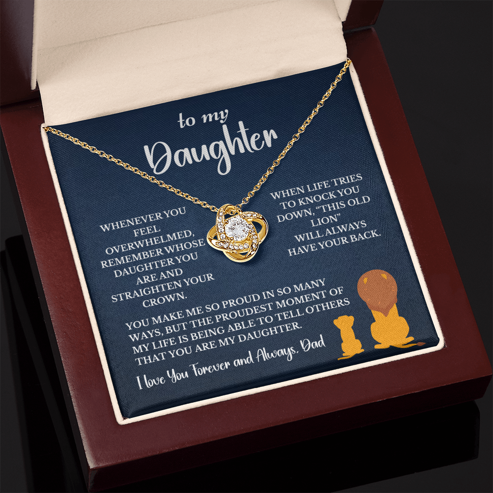 This Old Lion & His Princess – Dad to Daughter Love Knot Necklace