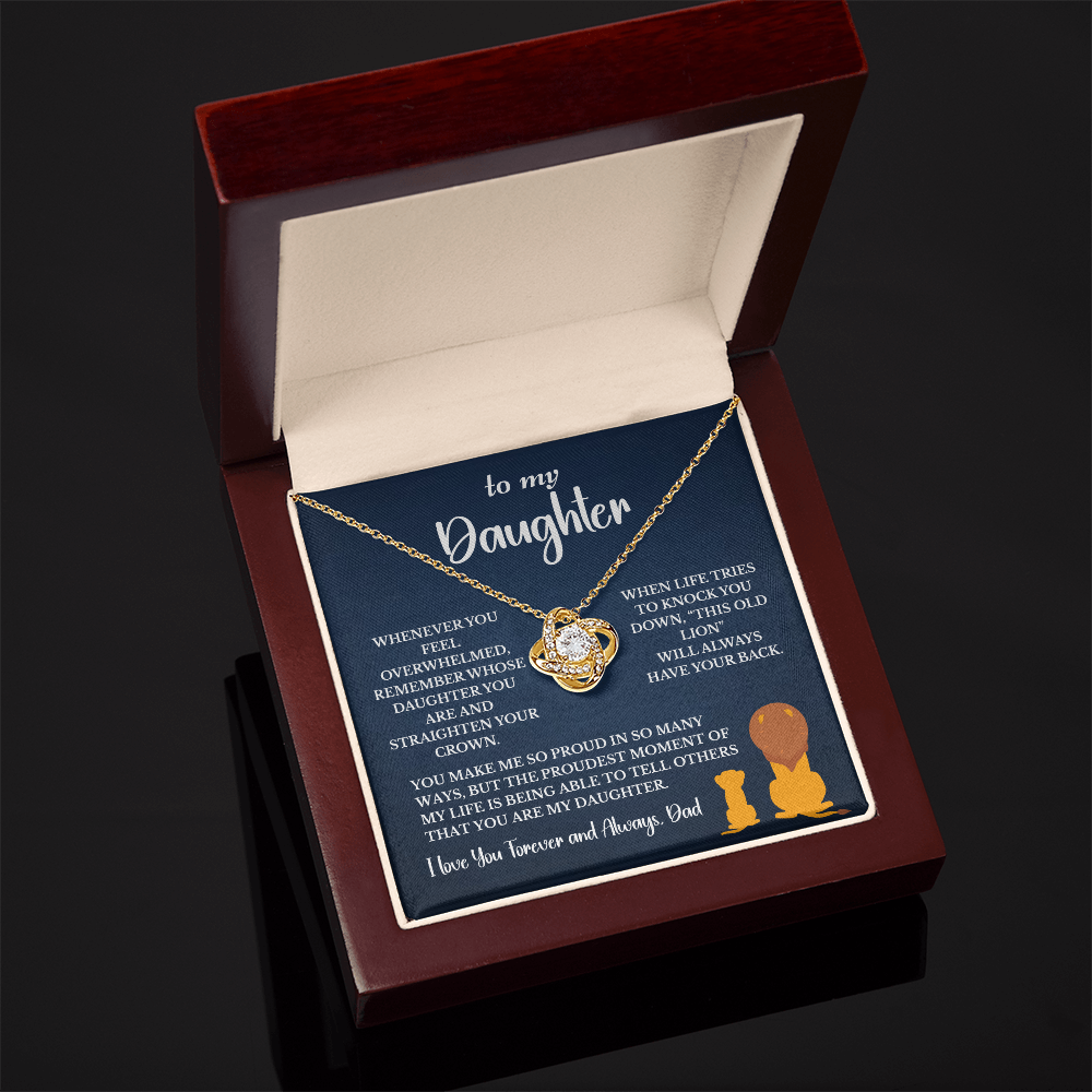 This Old Lion & His Princess – Dad to Daughter Love Knot Necklace