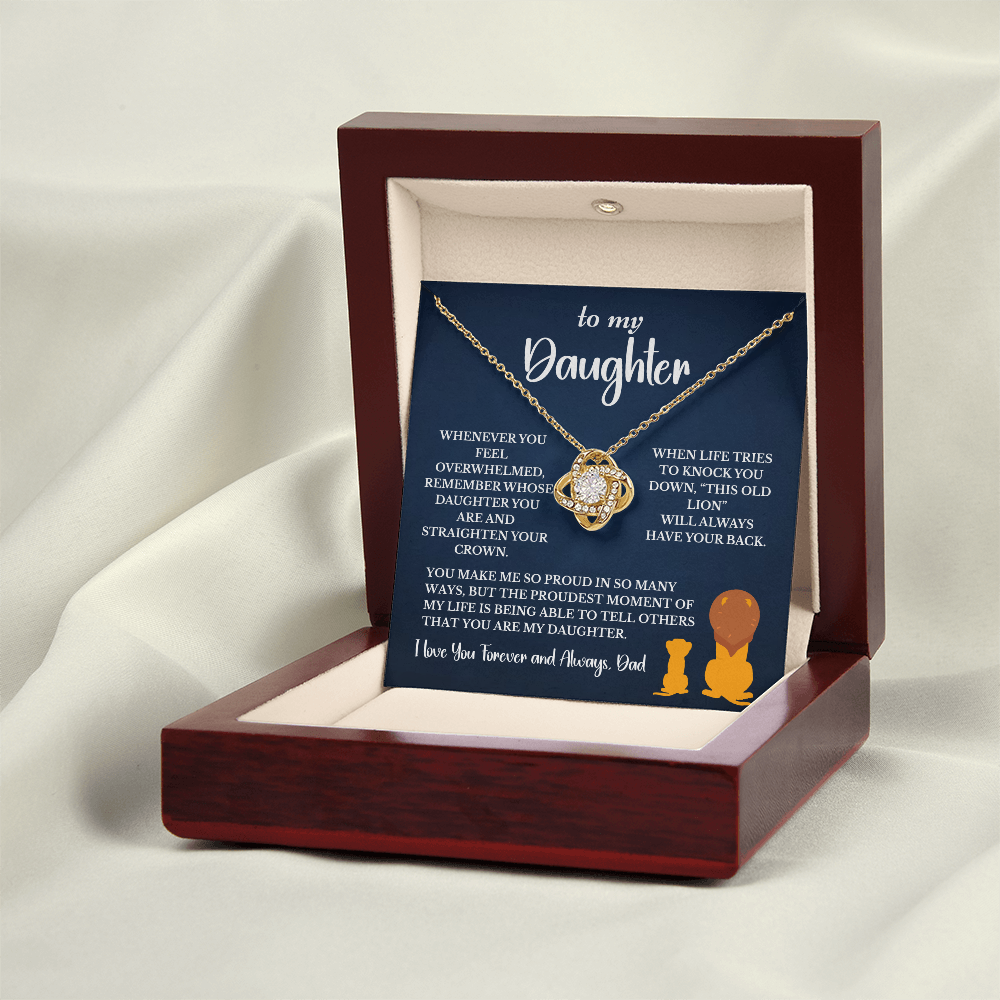 This Old Lion & His Princess – Dad to Daughter Love Knot Necklace