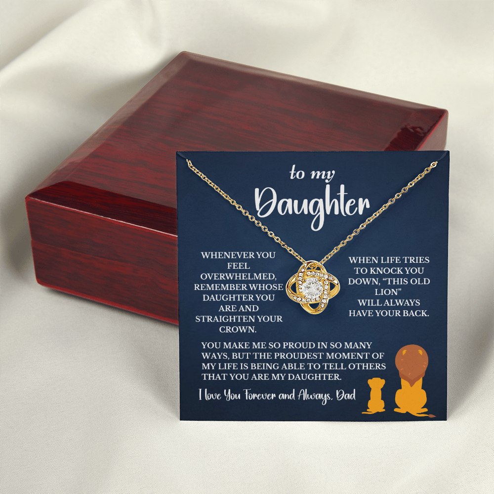 This Old Lion & His Princess – Dad to Daughter Love Knot Necklace