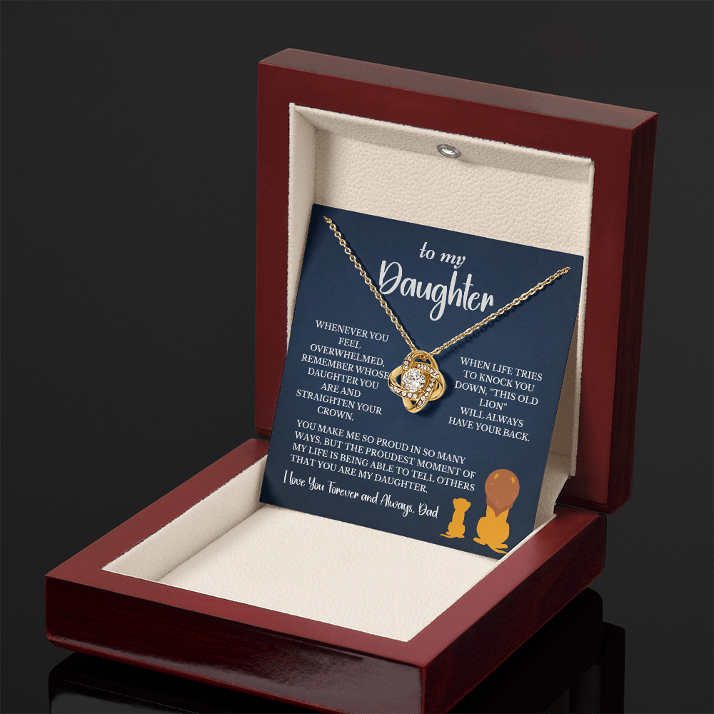 This Old Lion & His Princess – Dad to Daughter Love Knot Necklace