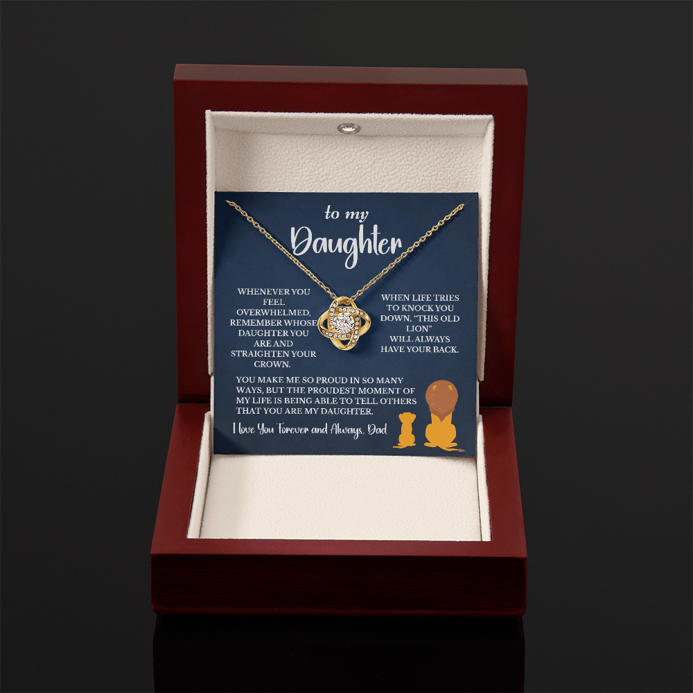 This Old Lion & His Princess – Dad to Daughter Love Knot Necklace