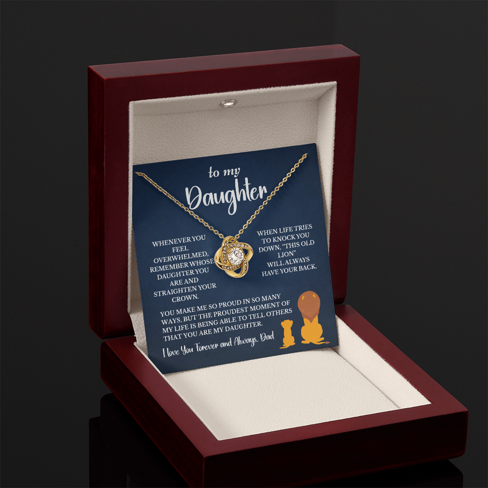 This Old Lion & His Princess – Dad to Daughter Love Knot Necklace