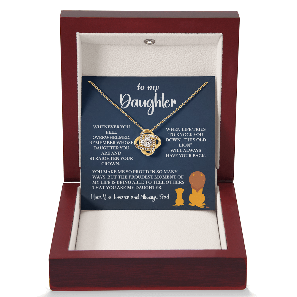 This Old Lion & His Princess – Dad to Daughter Love Knot Necklace