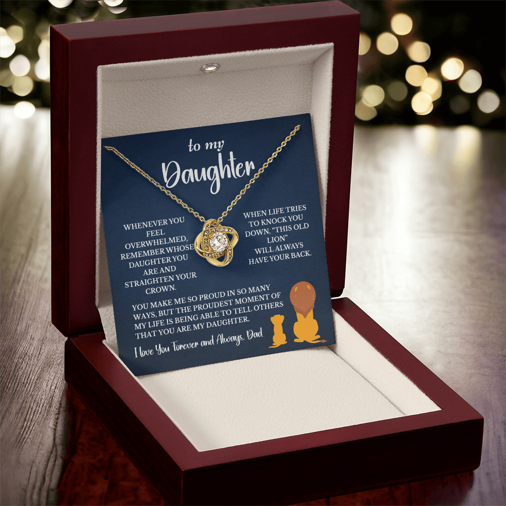 This Old Lion & His Princess – Dad to Daughter Love Knot Necklace