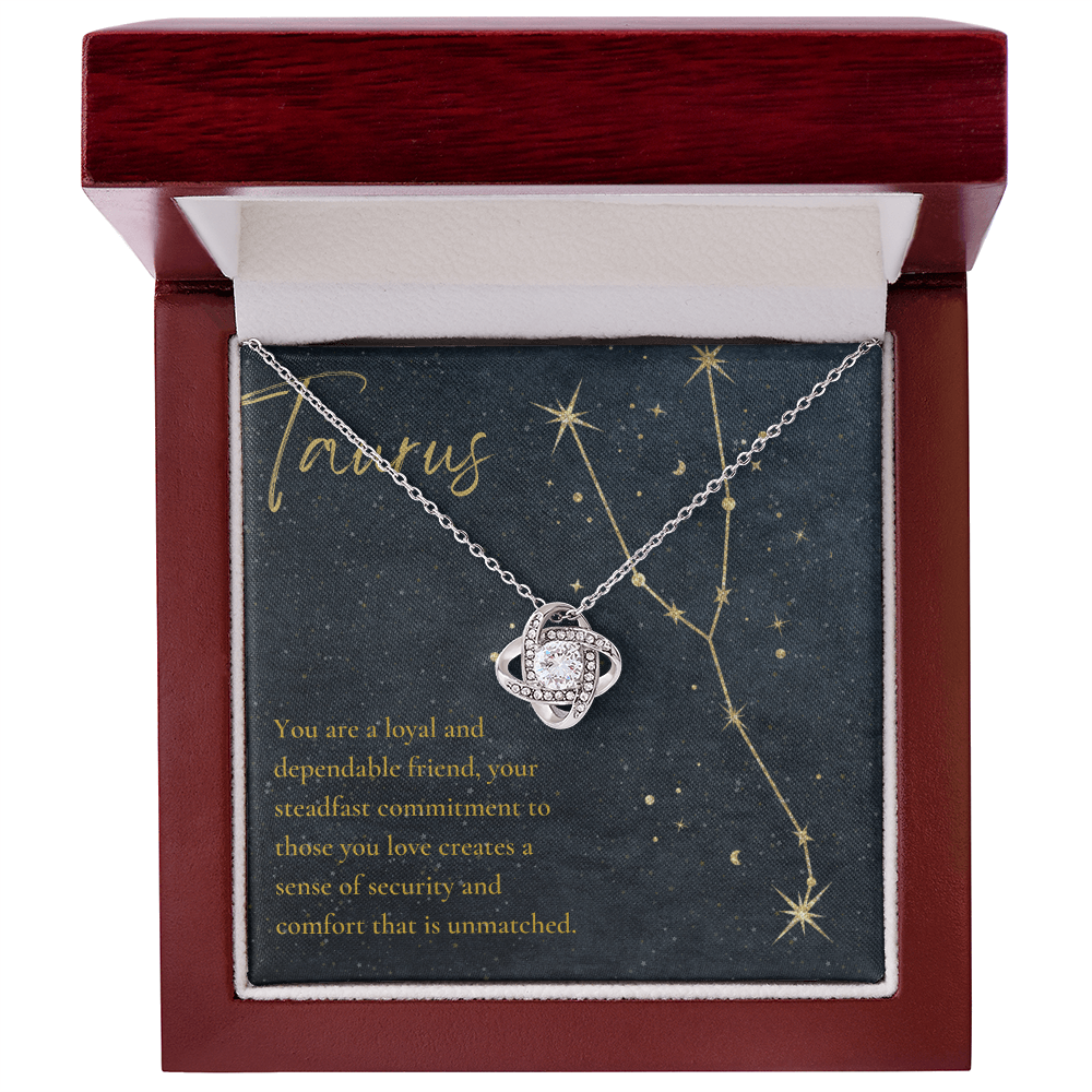 Taurus Zodiac Love Knot Necklace