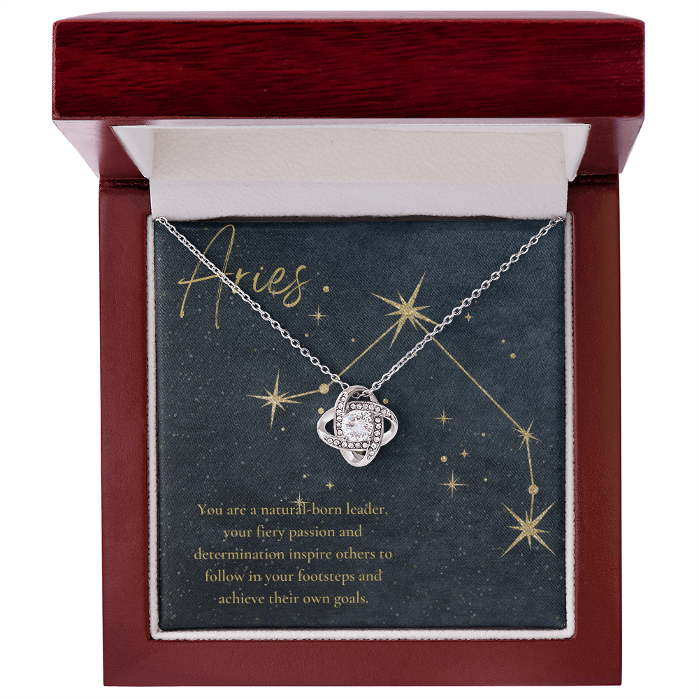 Aries Zodiac Love Knot Necklace