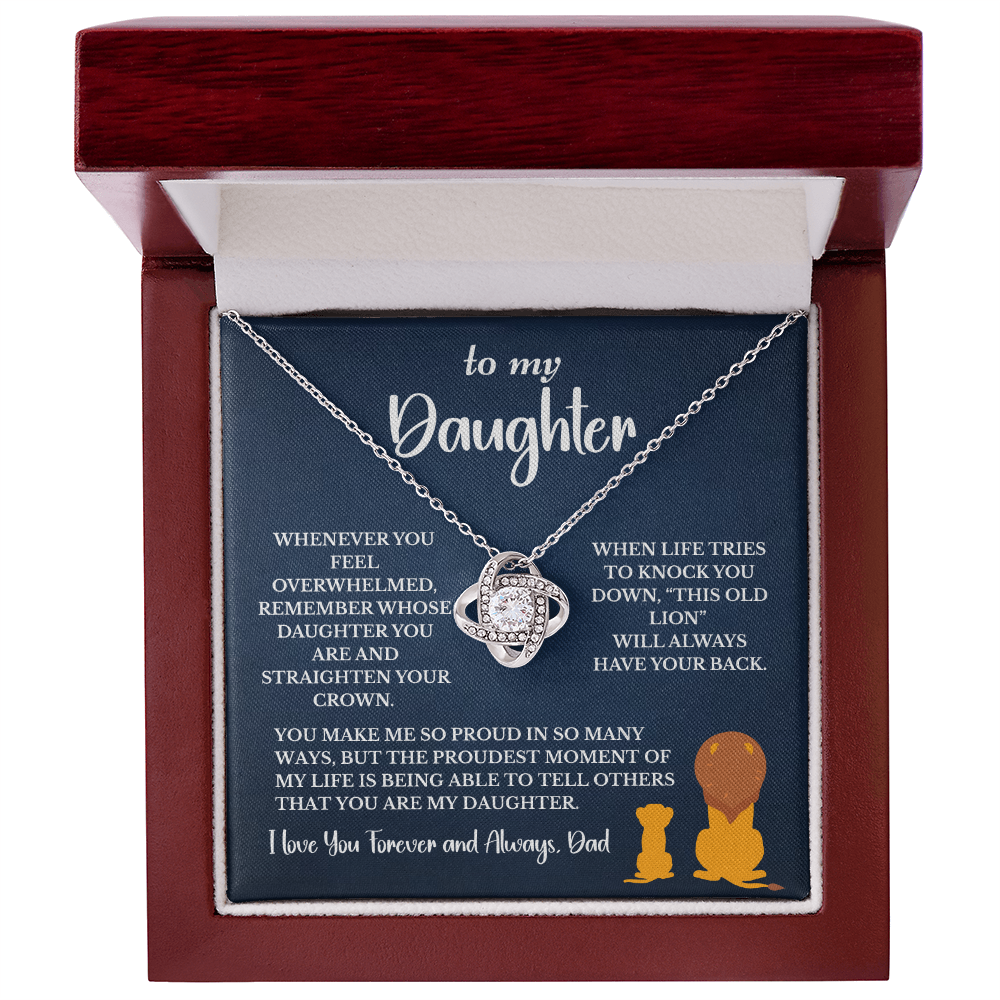 This Old Lion & His Princess – Dad to Daughter Love Knot Necklace