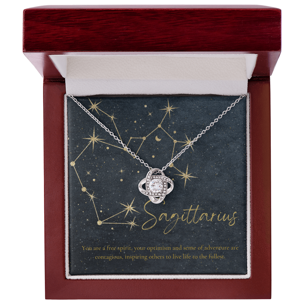 Sagittarius Zodiac Love Knot Necklace