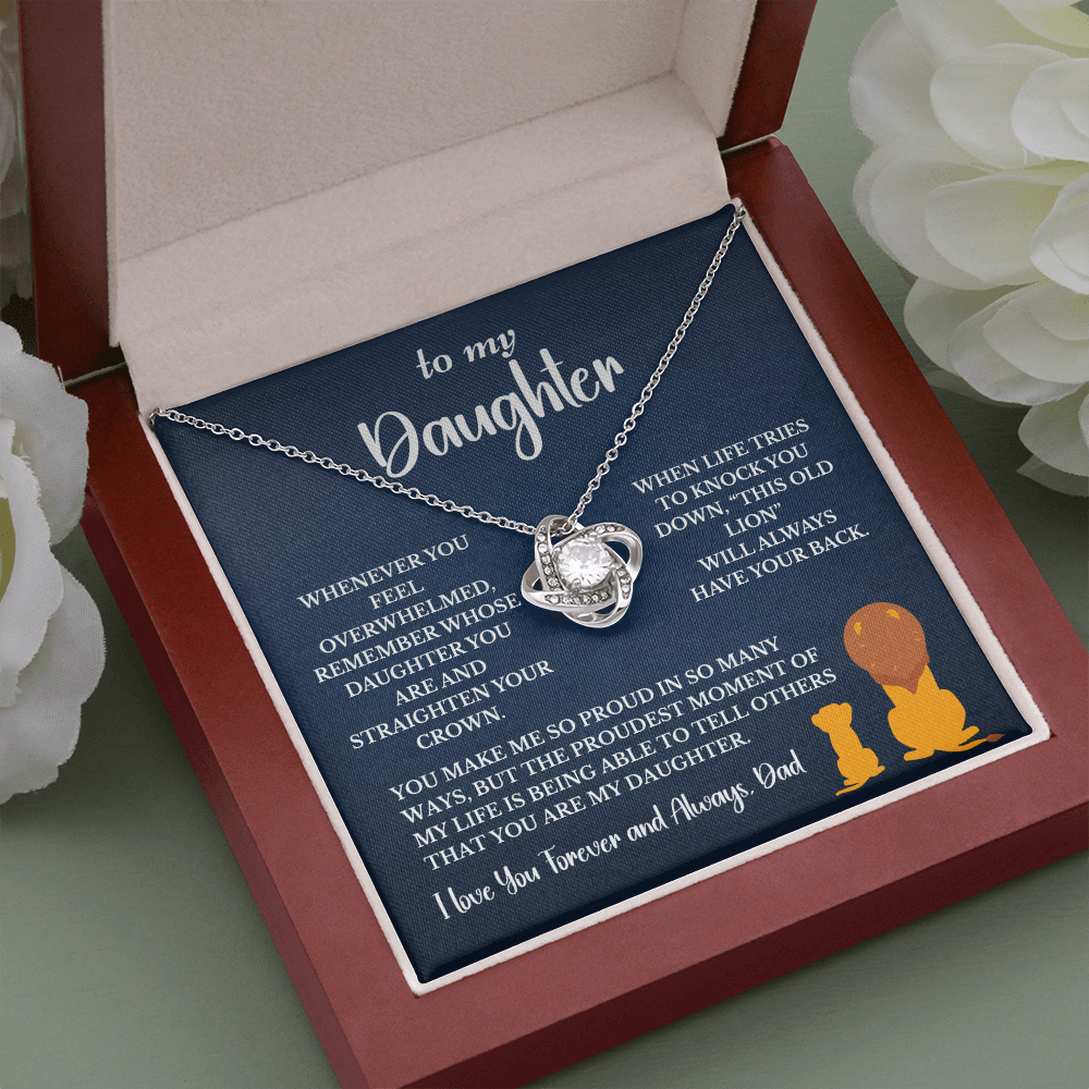 This Old Lion & His Princess – Dad to Daughter Love Knot Necklace