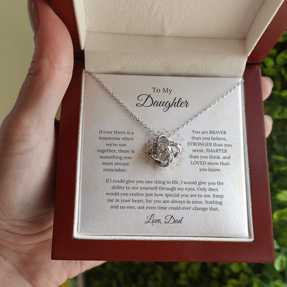 To My Daughter Forever in My Heart Love Knot Necklace: A Love That Knows No Bounds