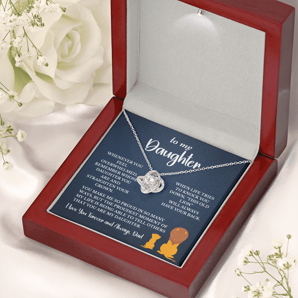 This Old Lion & His Princess – Dad to Daughter Love Knot Necklace