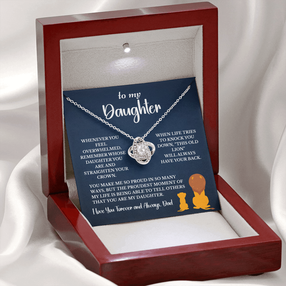This Old Lion & His Princess – Dad to Daughter Love Knot Necklace