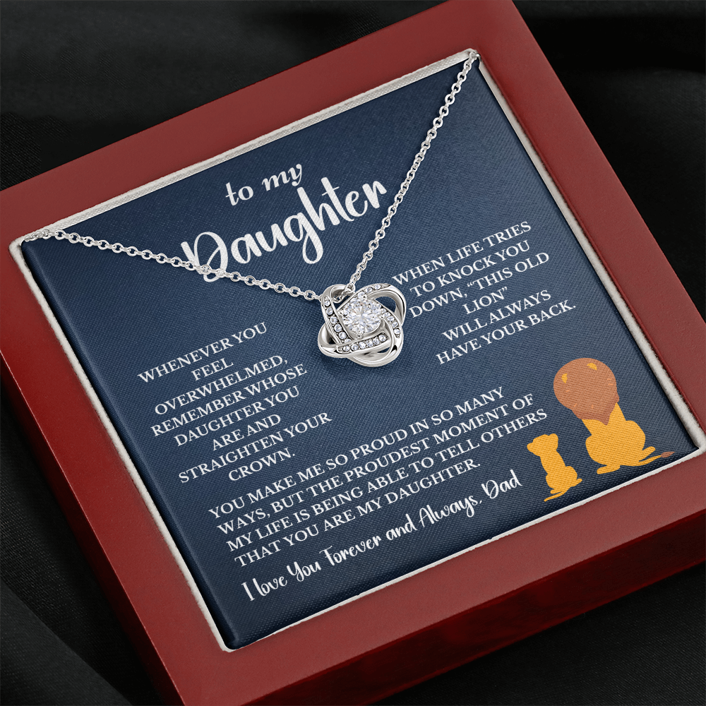 This Old Lion & His Princess – Dad to Daughter Love Knot Necklace