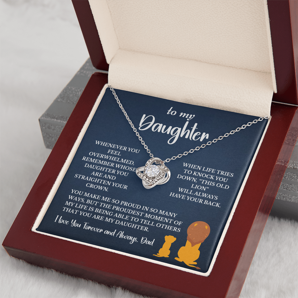 This Old Lion & His Princess – Dad to Daughter Love Knot Necklace
