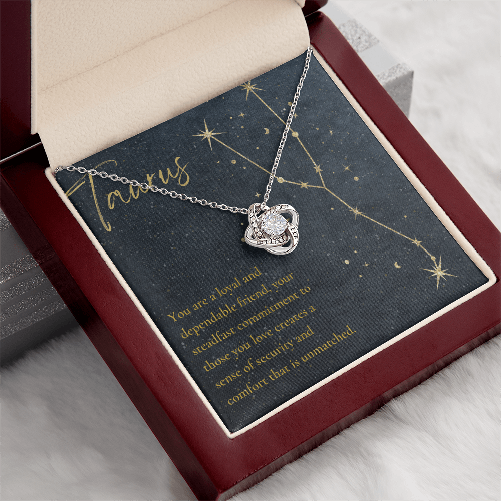 Taurus Zodiac Love Knot Necklace