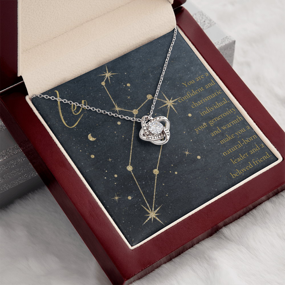 Leo Zodiac Love Knot Necklace